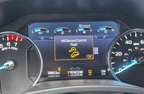 Hill descent control fault, service AdvanceTrac warning Ford Truck