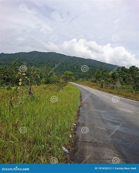 hilly area road in indonesia