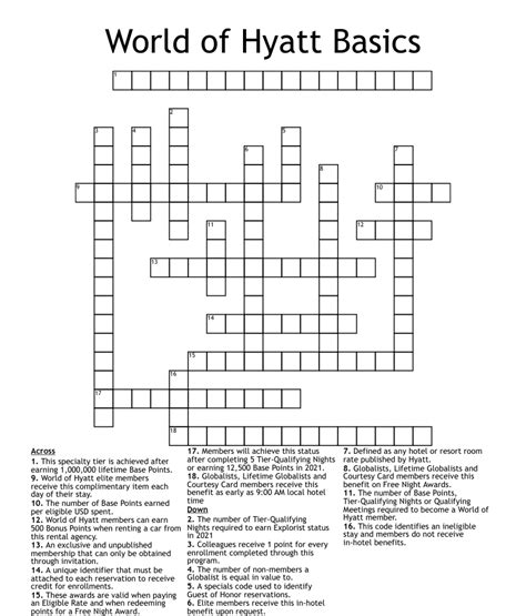 hilton rival crossword hyatt
