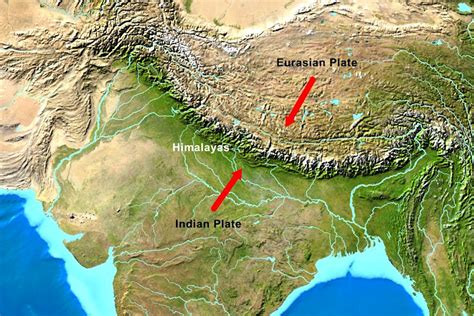 himalayas mountain range plate
