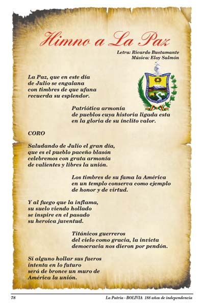 himno a la paz bolivia