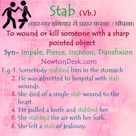 hindi meaning of stabbed