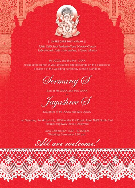 Wedding Invitation Card Template Editable Elegant Diy Email Indian