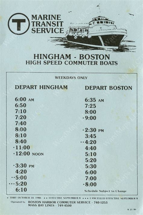 hingham ferry boat schedule
