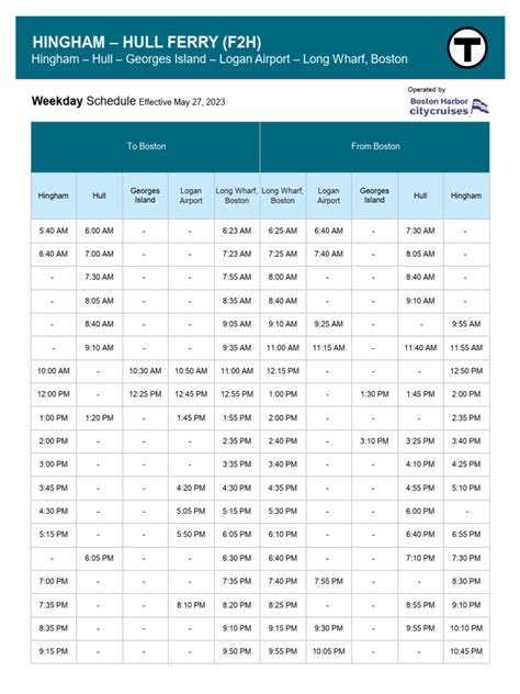 hingham ferry schedule to boston