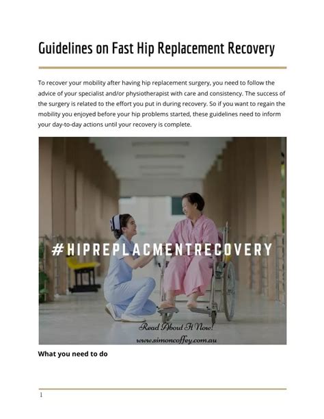 Hip Replacement Recovery Guidelines