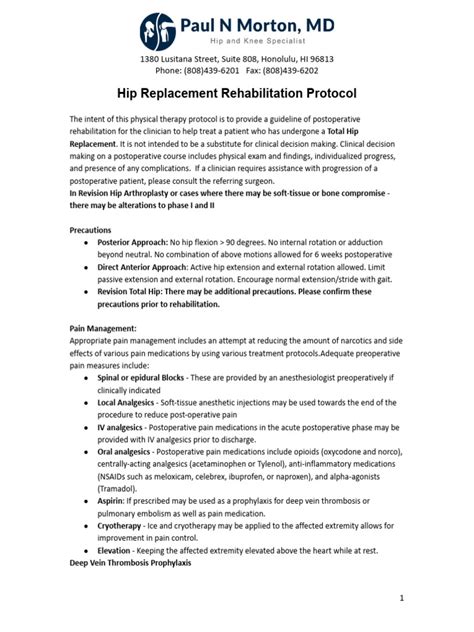 Hip Surgery Rehab Protocol
