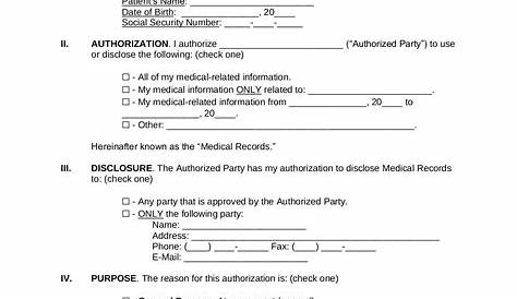 Sample HIPAA Authorization Form in Word and Pdf formats