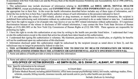 Hipaa Medical Release Form Ny NYC NYCHHC HIPAA Authorization 2413 20052021 Fill And