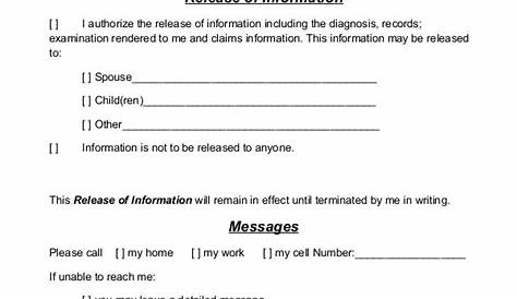 Hipaa Release Of Information Form Template Free HIPAA PDF 77KB 2 Page(s)