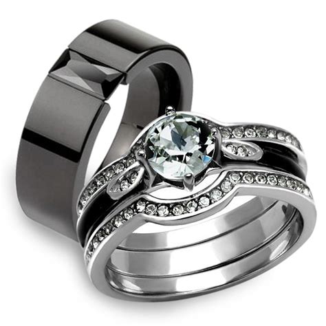 His and Hers Engagement Rings Sets