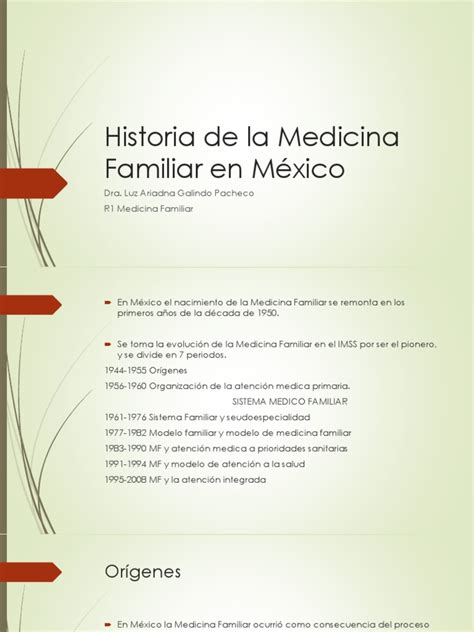 historia de la medicina familiar en mexico