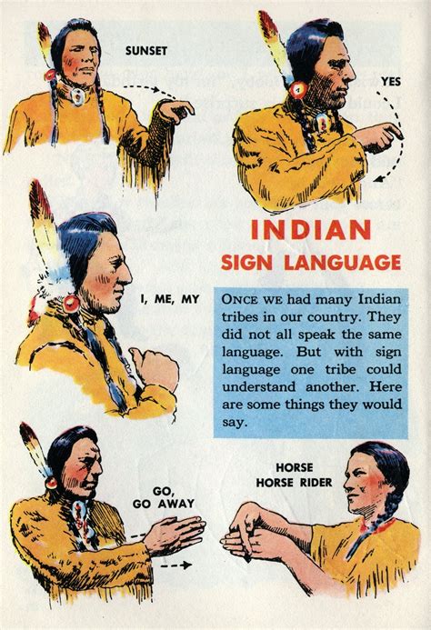 Indian Signals and Sign Language Book Vintage Native Etsy Sign
