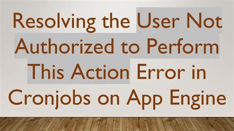 History App User Not Authorized Error