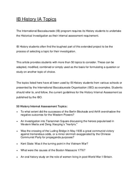history ia example