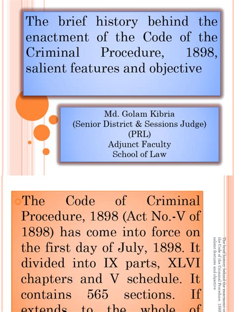 history of code of criminal procedure 1898