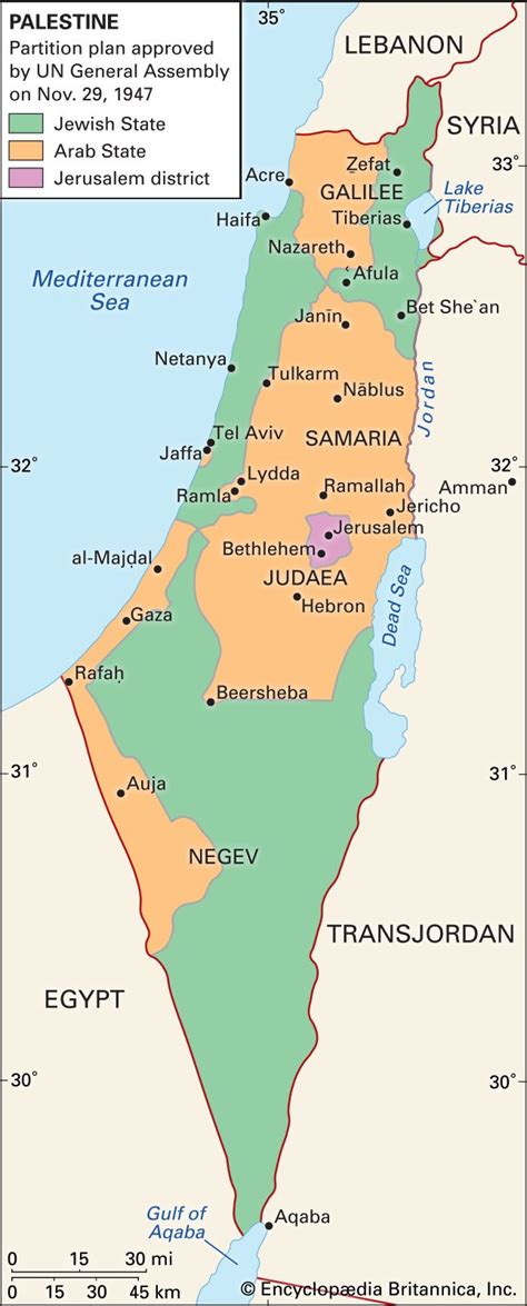 history of israel and palestine map
