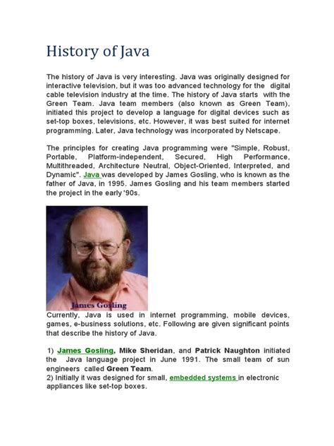 history of java programming language pdf