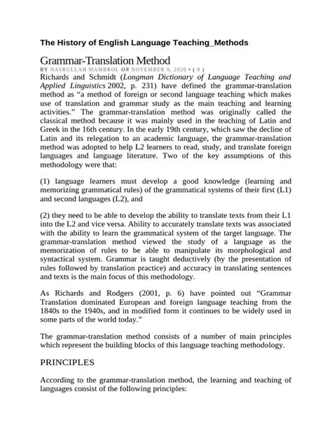 history of language teaching methods pdf