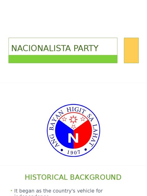 history of nacionalista party