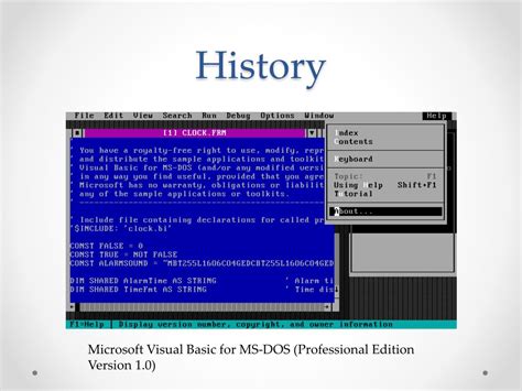 history of visual basic