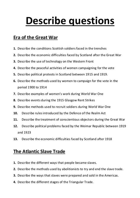 history questions examples