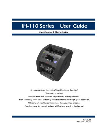 COMPTEUSE DE BILLETS HITACHI Ih110 Series IT COM