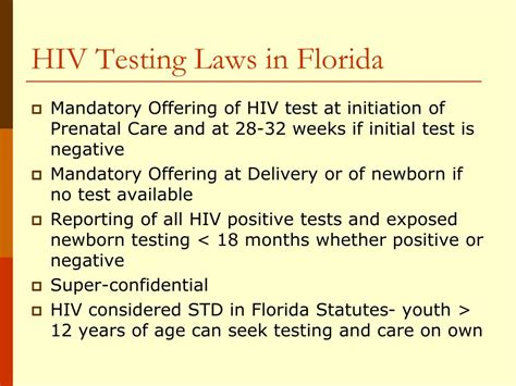 Hiv Testing Florida Laws