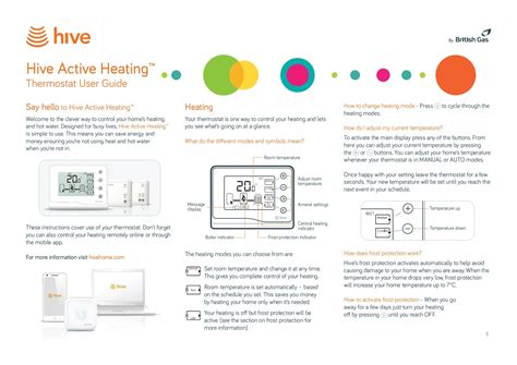Hive Thermostat Display Settings