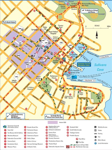 hobart city centre map