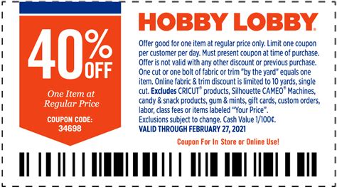 Get The Hobby Lobby Coupon In-Store 2023