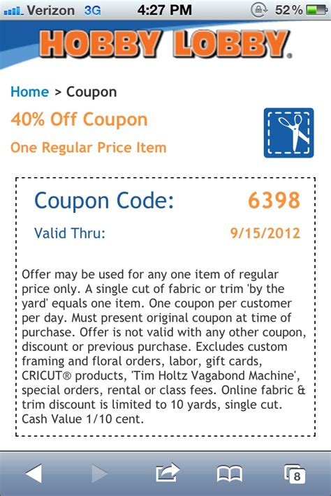 Hobby Lobby Appleton Coupon