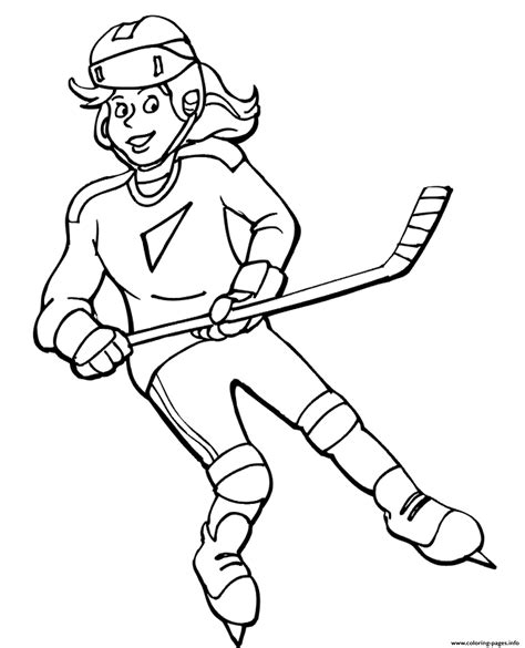 hockey girl coloring page