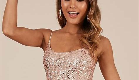 Hoco Dress Sequin Short Embroidered By PromGirl Gold Short