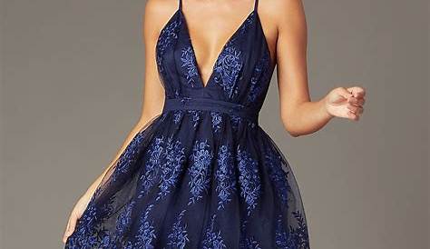 Hoco Dresses Navy Blue Royal Dress With Pockets Short Prom