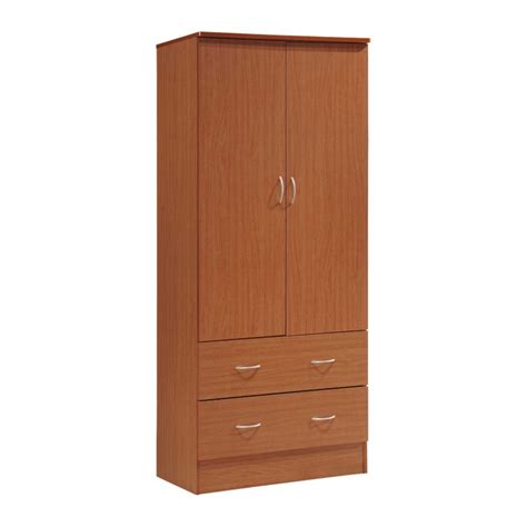hodedah imports 2 drawer 2 door wardrobe