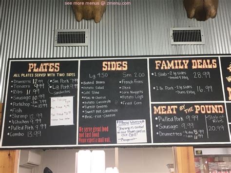 hog heaven bbq menu