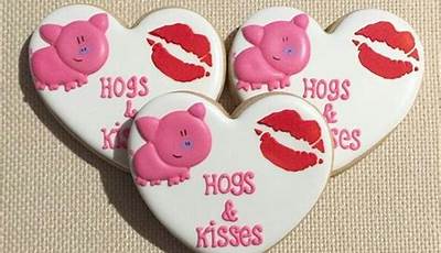 Hogs And Kisses Valentine Cookies