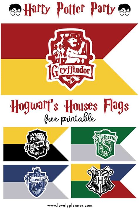 Hogwarts House Flags Printable