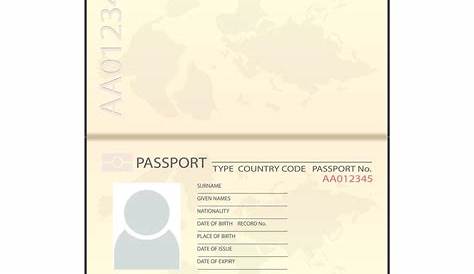 Vector La Plantilla Internacional Del Pasaporte Con La Página Personal