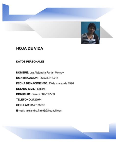 hoja de vida de alejandra