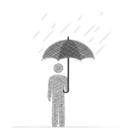 Holding Umbrella Drawing