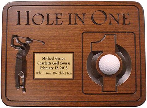 hole in one plaque ideas