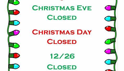 Holiday Hours Word Message Sign With A Wood Christmas