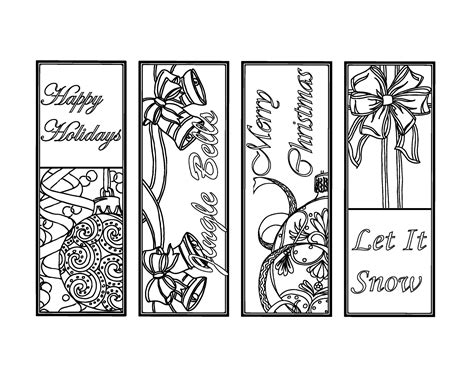 holiday bookmarks to color