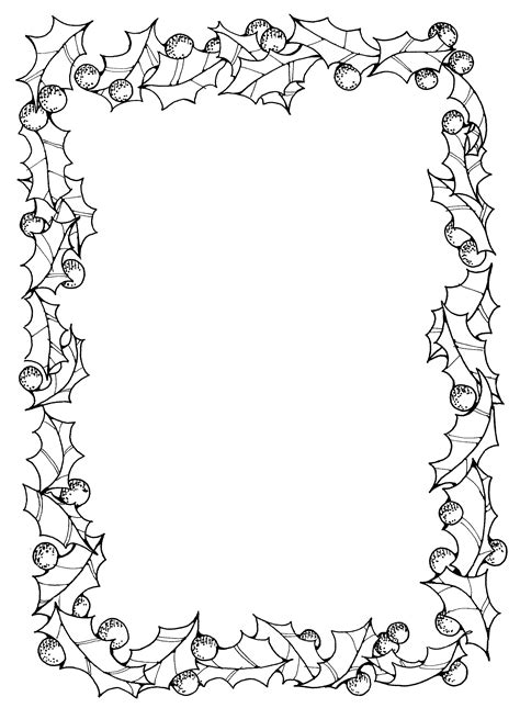 holiday border clip art black and white