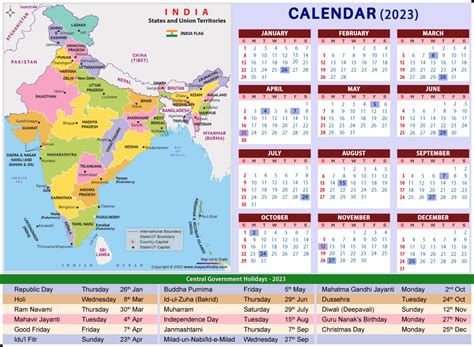 holiday calendar 2023 india government