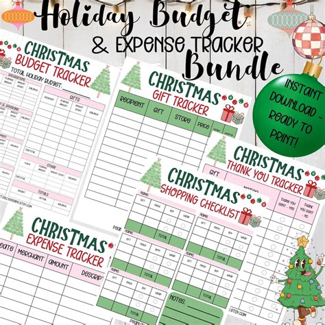 Holiday Expense Tracker Printable