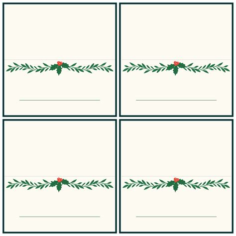 holiday place card free template