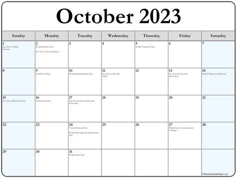 holidays in october 2023 ideas